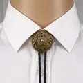 Copper and Silver Round flower bolo tie for man handmakde Indian cowboy western cowgirl zinc alloy