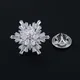 Fashion cubic zirconia snowflake collar brooch for men and women wedding jewelry luxury accessories
