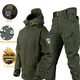 Waterproof Hiking Tracksuit Set for Men Sharkskin Army Jackets Camping Coat Tactical Pants Warm