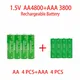 AA 4800mAh Rechargeable battery AAA 3800mAh Rechargeable battery AA and AAA 1.5V Rechargeable