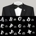 Men's Letters Pin Silver Color Fashion English Symbol Design 26 Letters Copper Material Suit Pin