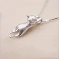 Popular Silver Plated Jewelry Korean Fashion Simple Animal Cute Kitty Clavicle Chain Pendant Cat