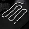 4MM Rope 16-24inch for Women Men Beautiful Fashion 925 Sterling Silver Charm Chain Necklace High