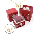 Eternally Preserved Rotating Rose Box-Engraved Heart Necklace Accept Drop Shipping with Free