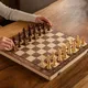 Chess Set - Magnetic Foldable Portable Solid Wood Chess Board - Educational Games for Students and