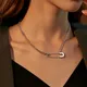 Silver Color Creative Safety Pin Chokers Necklace For Women Personality Paperclip Clavicle Chain