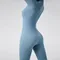 Zipper One Piece Yoga Suit Women Gym Clothes Fitness Workout Set Seamless Long Sleeve Sportswear