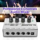 MX400 Audio Mixer Ultra Compact Sound Low Noise With Power Adapter Mini 4 Channel DJ Karaoke Audio