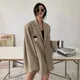 MEXZT Blazers Women Elegant Solid Suit Jackets Korean Office Lady Simple Single Breasted Loose