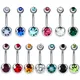 1PC/Lot Surgical Steel Belly Bar Piercings Navel Earrings Gemed Goth Belly Button Rings Piercing