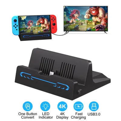 Switch Docking Station For Nintendo Switch OLED/Nintendo Switch Accessories,Portable TV Docking Station with 4K Adapter