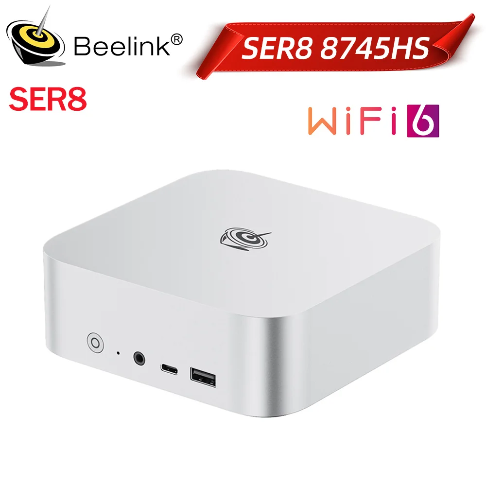Beelink SER8 Ryzen7 8745HS 8845HS Mini Gaming AI PC 32G RAM 1T NVME SSD Windows 11 Pro Desktop Computer SER9 Pro HX370 SER10 MAX