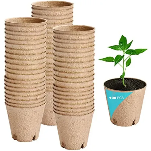 60 Papier zellstoff Topf packung Torf töpfe biologisch abbaubare Samen Starter Kindergarten Töpfe