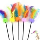 Cat Toy Funny Cats Toy with Bell POM Ball Feather Toys for Cats Tease Stick Plush Ball Cat Toys