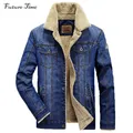 M-6XL Men Jacket and Coats Brand Clothing Denim Chaqueta Fashion Mens Jeans Jacket Thick Warm Winter