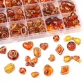 Exquisite Acrylic Beads brown Color Baroque Styles Beads Charms Heart Flower Beads for Necklace