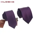Classic Business Necktie Collar Men Women Quality Stripe Ties Scarves Deep Purple Waterproof British
