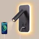 Bedside Wall Lamp LED Wall Light Wall Mounted Reading Light with Switch and USB Port Rotatable