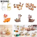 Mini Sika Deer Figurines Resin Craft Miniatures Fairy Garden Decor Bonsai Terrarium Figurines Cake