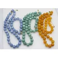 1set brown/blue/pink/green jade round 12mm necklace bracelet