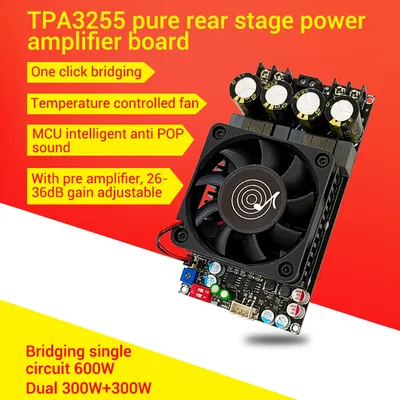 ZK-3002 TPA3255 Pure Rear Level Digital Verstärker Board Stereo 300W x2 Bridged Mono 600W AMP Audio Image