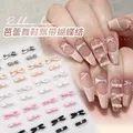 10pcs Mini Ballet Bowknot Nail Charms 3D White Pink Pearl Alloy Kawaii Bow-Tie Press on Nails DIY