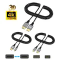 Nku 4K HDMI-Compatible2. 0 To Mini Micro HD Male to Male Coiled Extension Spring Flexible Cable for