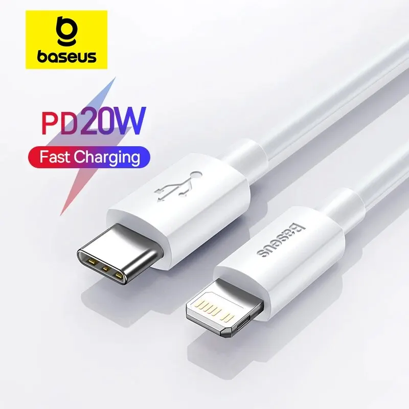 Baseus usb typ c pd 20w kabel für iphone se 11 12 13 14 pro x xs 8 schnelle usb c kabel für iphone typ c ladekabel Image