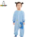 MICHLEY Blue Dinosaur Flannel Baby Kid Sleeping Bag Winter Sleepwear Cute Cartoon Bodysuit Sleepsack