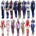 Mortal Cos Kombat Kitana Mileena KATANA Joker Cosplay Costume Jumpsuit Mask Women Halloween Carnival