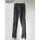 Deat Damen Jeans hose Kontrast farbe Slim Split Patchwork hochwertige dünne Bleistift hose 2024