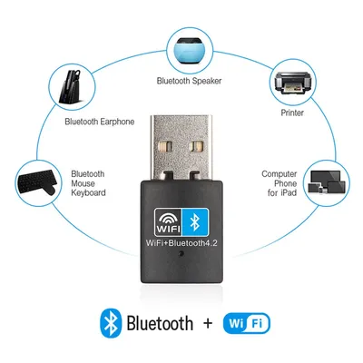 USB wifi Bluetooth-compatible Adapter V4.2 Wireless Network Card wifi Antenna Transmitter PC Wi-fi