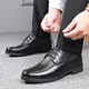 Mens Dress Shoes Men's Formal Original Leather Italian Skin Shoes for Men Elegant Casual Business