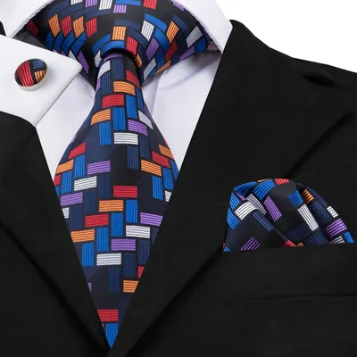 Hallo-Krawatte Herren Krawatten Luxus Handgemachte Geometrische Krawatte Seide Gewebt Krawatte Set