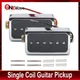 O Stil offener Single Coil Pickup 6 Loch 50/52mm Pickup für LP Gitarre Chrom mit Schwarz