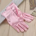 Short Pink Satin Finger Short Blue Wedding Gloves Purple Wedding Accessories Party Prom Cosplay