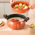 GIANXI Pumpkin Pot Multifunctional Cast Iron Slight Pressure Cooker Braise Boil Steam Stew Nonstick