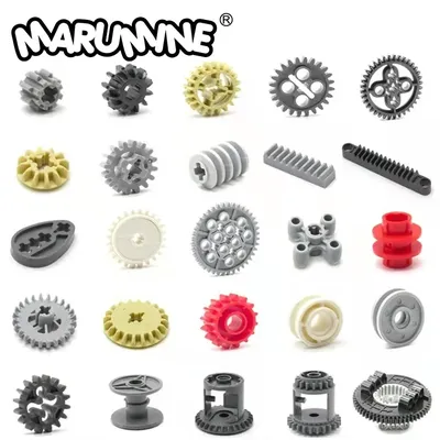 Marumine MOC Technologie Getriebe Schneckengestell Getriebe Autokran Modell DIY Blöcke Ziegel Image