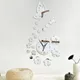 Acryl spiegel Aufkleber Wanduhr modernes Design Schmetterling 3d DIY Uhren für Mädchen Geschenk