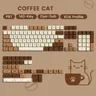 143 Tasten Kaffee Katze pbt Tasten kappe 5 Seiten Dye-Sub xda Profil angepasste Tasten kappen für