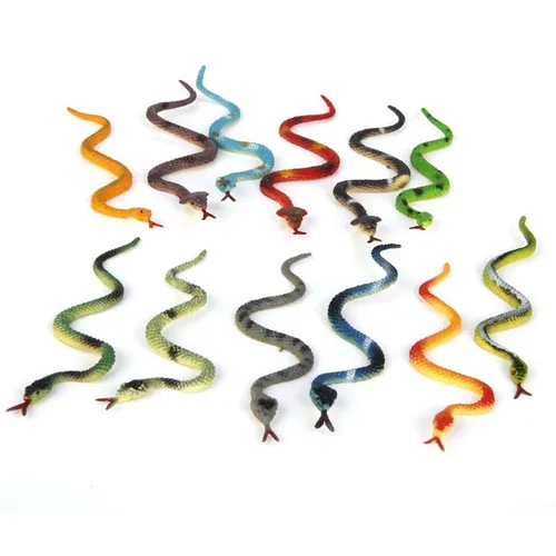 Kunststoff Reptilien Tier Schlange Modell Spielzeug 12 Stück mehrfarbig