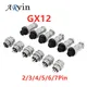 1Set 7/16 "GX12 Luftfahrt-rundsteckverbinder 2 Pin 3pin 4pin 5pin 6pin 7pin Stecker & Buchse 12mm