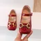 Schuhe für Mädchen Red Mary Janes 2023 Frühling Kinder Mode Prinzessin Kleinkind Mädchen Schuhe