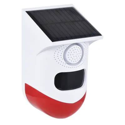 Solar Bewegungs sensor Alarm Outdoor Solar Alarm 120db laute Sirene LED Blitzlichter Ton Sicherheits alarm wasserdichter Bewegungs melder