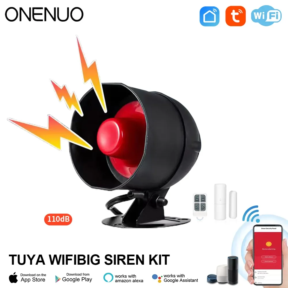Onenuo Tuya Wifi Alarms irene lautsprecher Kits drahtlose Alarmanlage Heim alarm Sirene Sicherheits schutzsystem für zu Hause Image