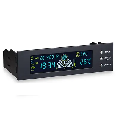 5,25 Zoll 12 V PC Computer Fan Controller 3 Lüfter Geschwindigkeit Controller Temperatur Sensor LCD Digital Display Front Panel für PC