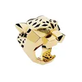 Mode Qualität Gold Plating Leopard Mann Frau Cocktail Aussage Ring Grün Zirkon Augen