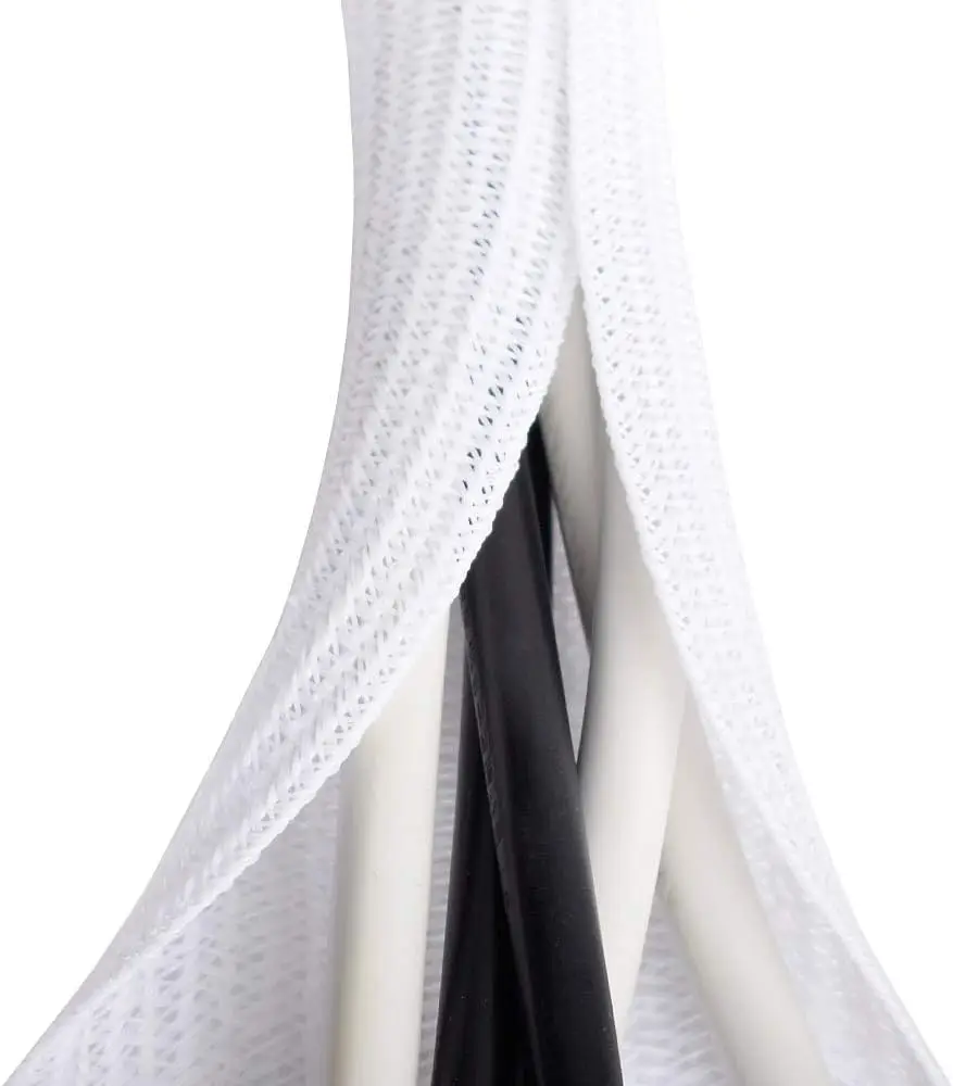 Weiße Kabelhülle, Kabel-Organizer für Schreibtisch-PC-TV-Computer, Kabelschutz, Kabelwickelabdeckung, Kabelmanagement für das Heimbüro Image