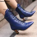 2024 neue Schnürschuhe Damen High Heel Schuhe seltsame Steampunk Stiefel viktoria nischen