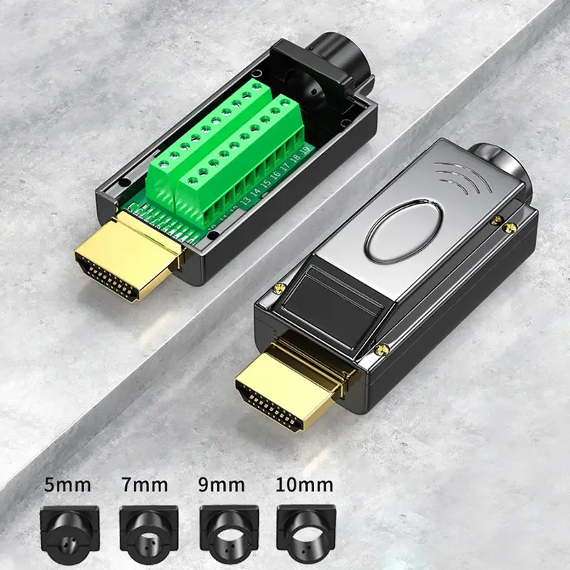 HDMI-kompatibel Solder-freies Stecker Stecker HDMI-kompatibel 2,0 Schweißen Anschlüsse 4K HD Linie Reparatur DIY männlichen Adapter Image